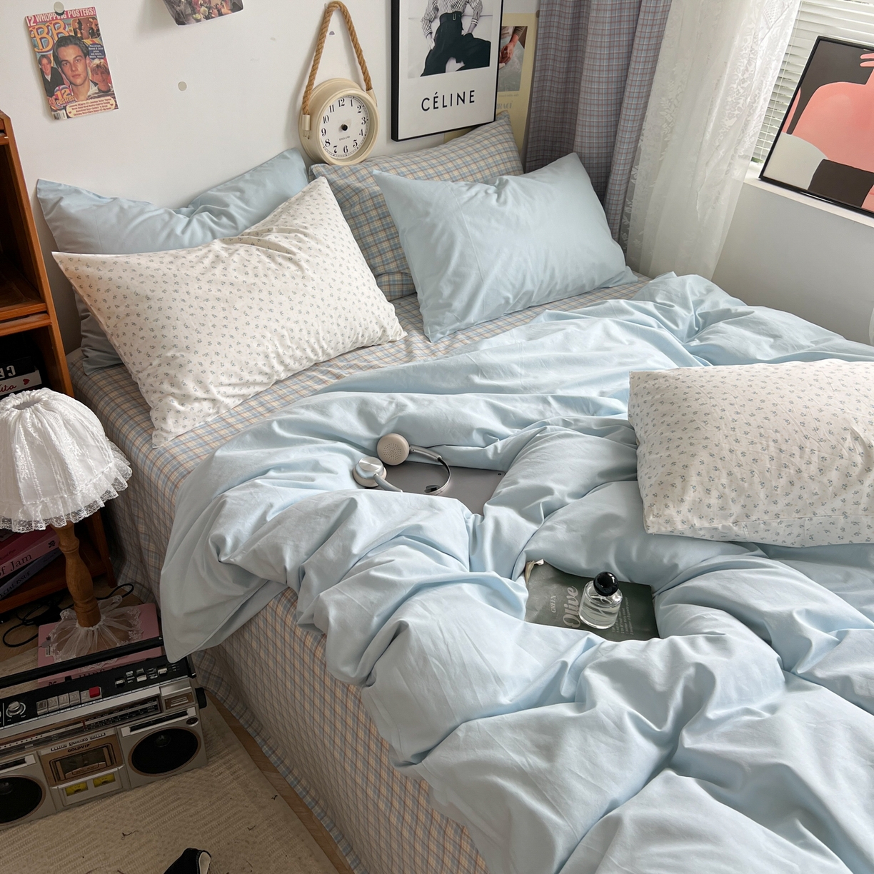 91家纺网 家纺一手货源 找家纺 （总）对白 2025新款混搭全棉纯棉色织水洗棉四件套-西西里【提供买家秀】