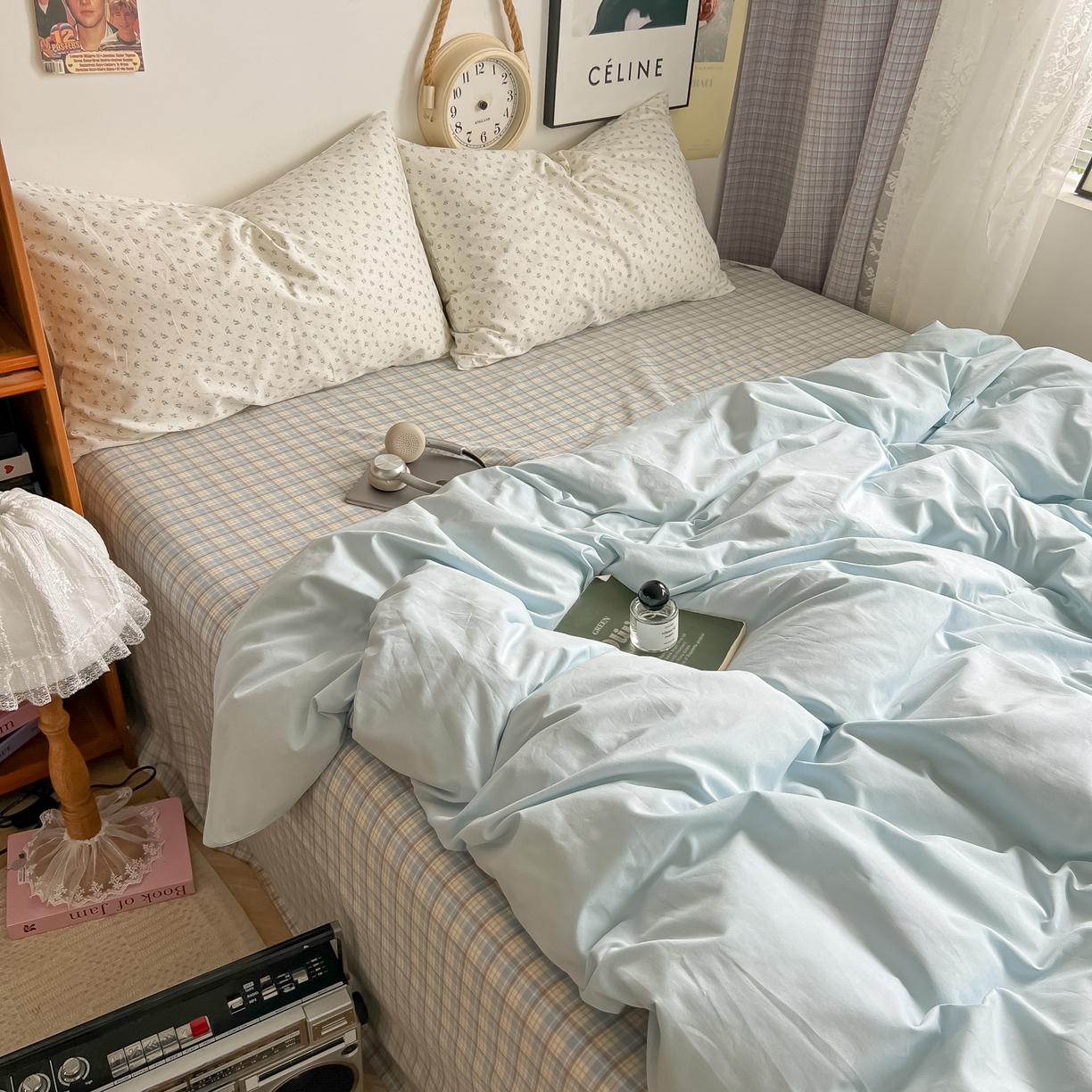 91家纺网 家纺一手货源 找家纺 （总）对白 2025新款混搭全棉纯棉色织水洗棉四件套-西西里【提供买家秀】