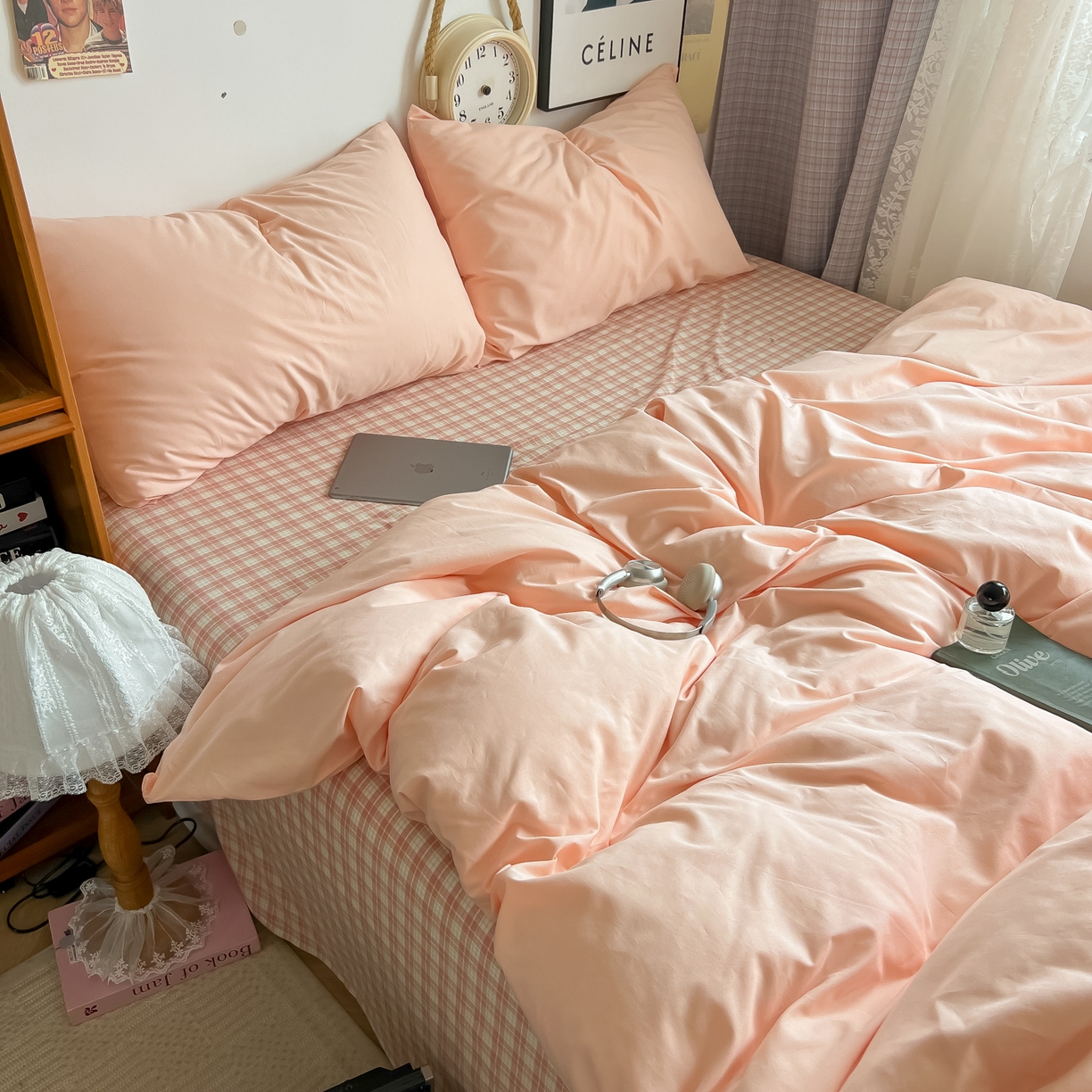 91家纺网 家纺一手货源 找家纺 （总）对白 2025新款混搭全棉纯棉色织水洗棉四件套-西西里【提供买家秀】