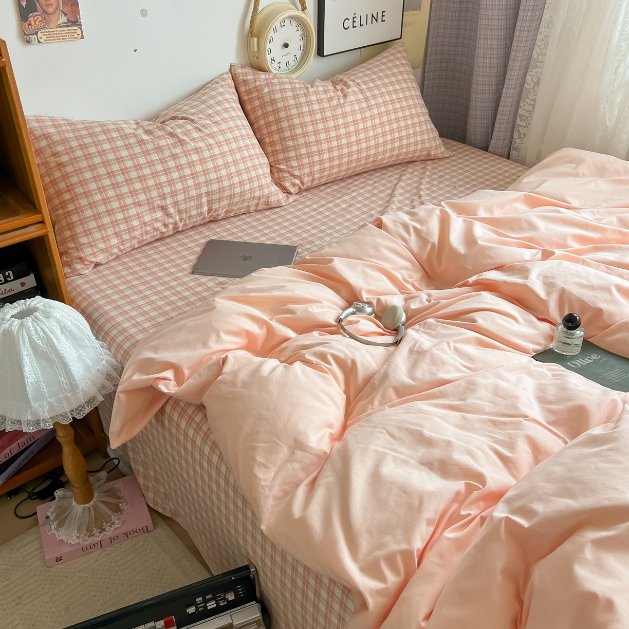 91家纺网 家纺一手货源 找家纺 （总）对白 2025新款混搭全棉纯棉色织水洗棉四件套-西西里【提供买家秀】