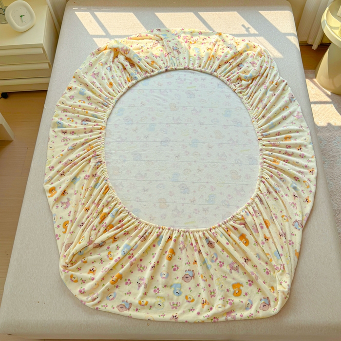 91家纺网 家纺一手货源 找家纺 澜妃 2025新款高克重软软糯糯牛奶绒单床笠CL系列（小红书推荐） CL-卖萌修狗