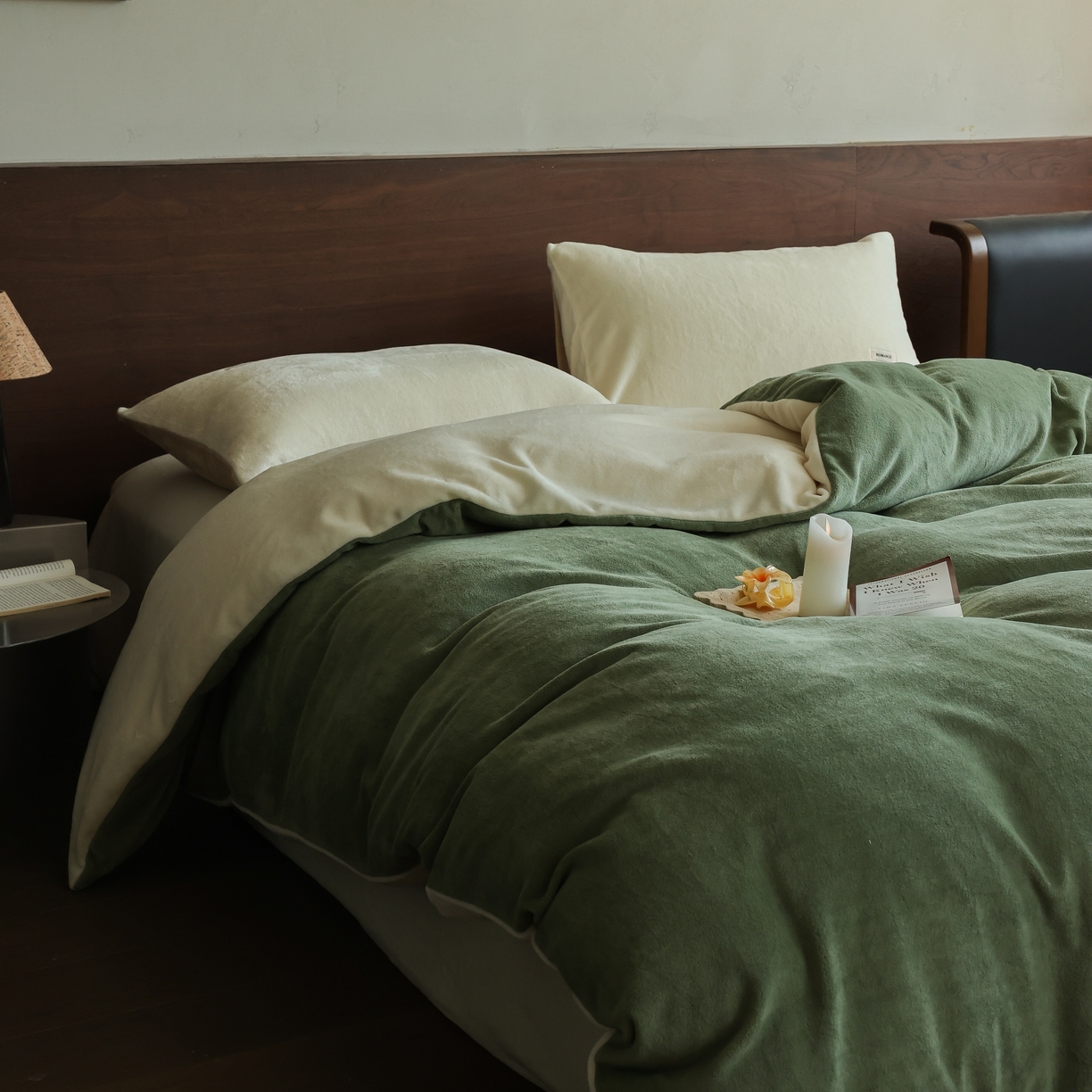 91家纺网 家纺一手货源 找家纺 （总）时光里 2025新款230克纯色简约双拼牛奶绒四件套单品被套