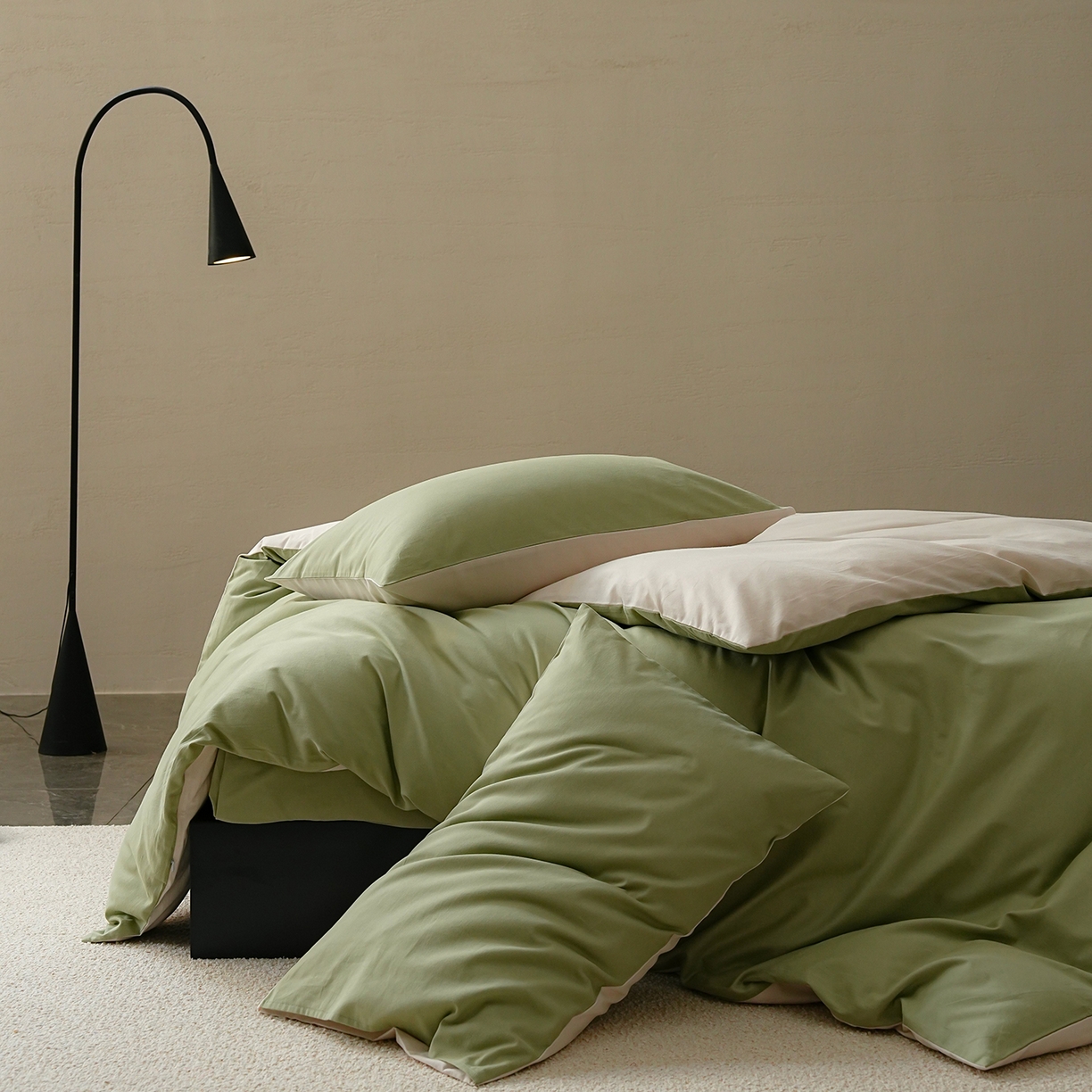 91家纺网 家纺一手货源 找家纺 禾时 2025新款A类全棉贡缎磨毛纯色四件套（礼盒包装）-风格1 玉林-反