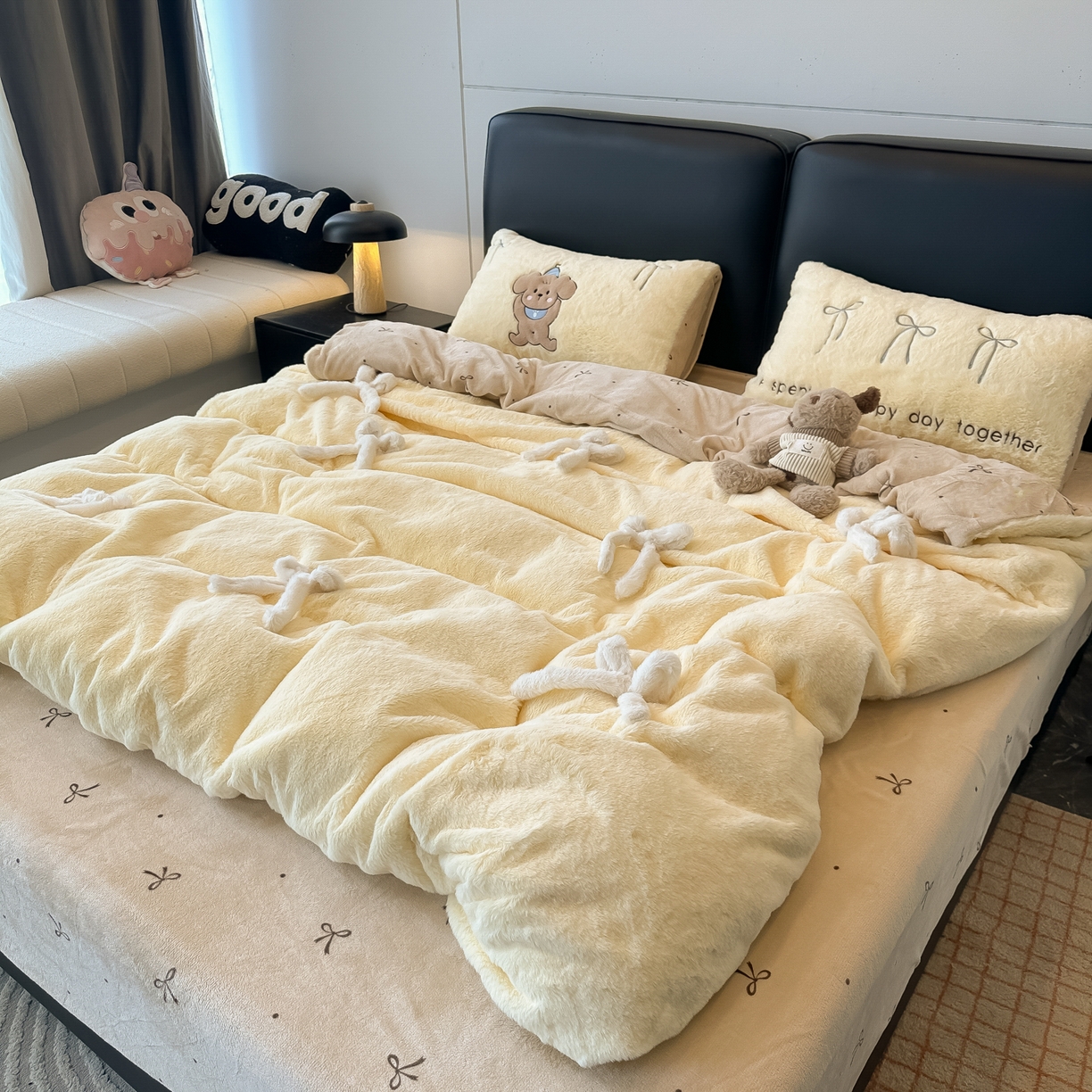 91家纺网 家纺一手货源 找家纺 （总）盼季家纺 2025新款卡通水洗棉毛巾绣四件套