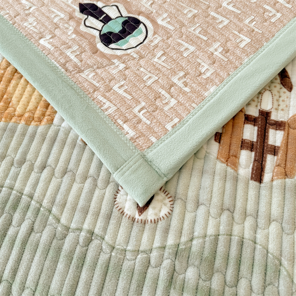 91家纺网 家纺一手货源 找家纺 慕木家纺 2025新款高克重牛奶绒小清新印花卡通夹棉单床盖床盖单件（提供买家秀) 牛奶绒床盖-萝卜兔