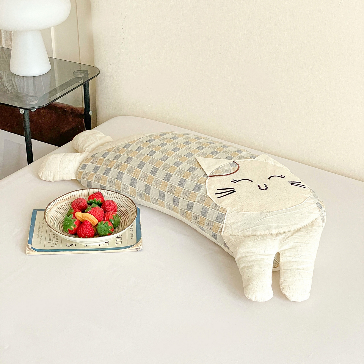 91家纺网 家纺一手货源 找家纺 （总）亦帆枕芯 2025秋冬新款棉麻可爱猫荞麦枕可拆洗枕芯加枕套