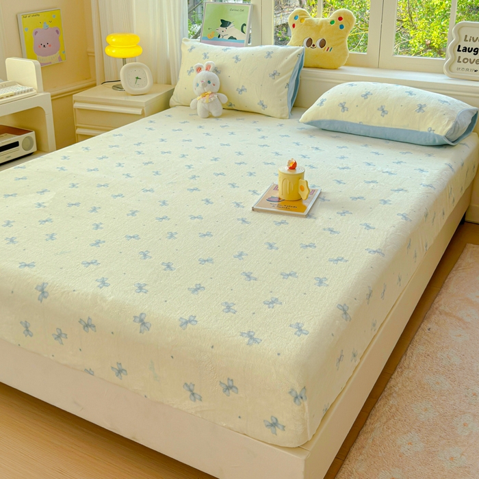 91家纺网 家纺一手货源 找家纺 澜妃 2025新款高克重软软糯糯牛奶绒单床笠CL系列（小红书推荐） CL-梦幻