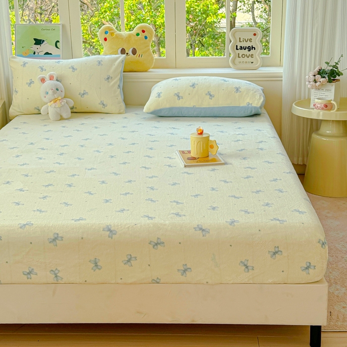 91家纺网 家纺一手货源 找家纺 澜妃 2025新款高克重软软糯糯牛奶绒单床笠CL系列（小红书推荐） CL-梦幻