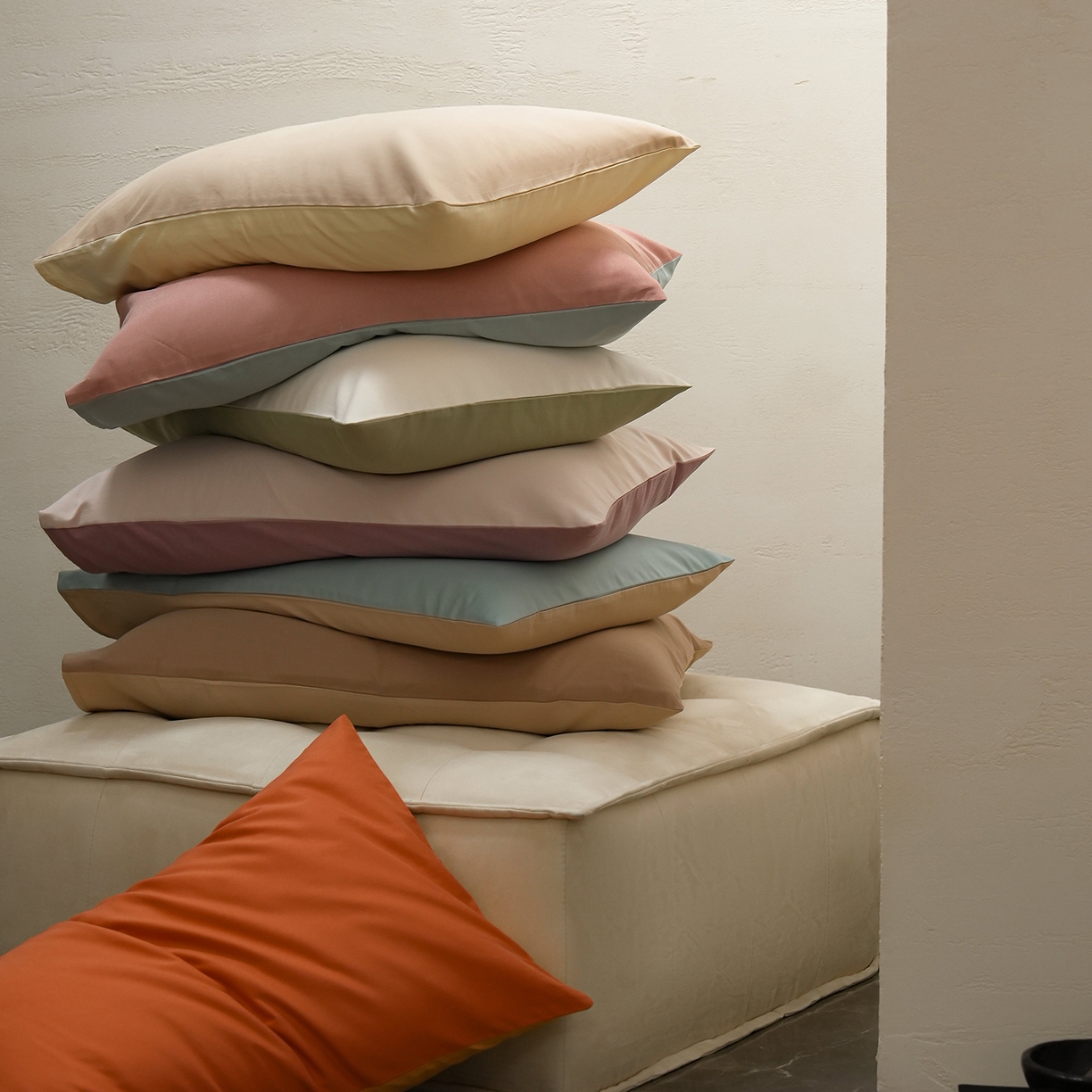 91家纺网 家纺一手货源 找家纺 禾时 2025新款A类全棉贡缎磨毛纯色四件套（礼盒包装）-风格1 ---组合---