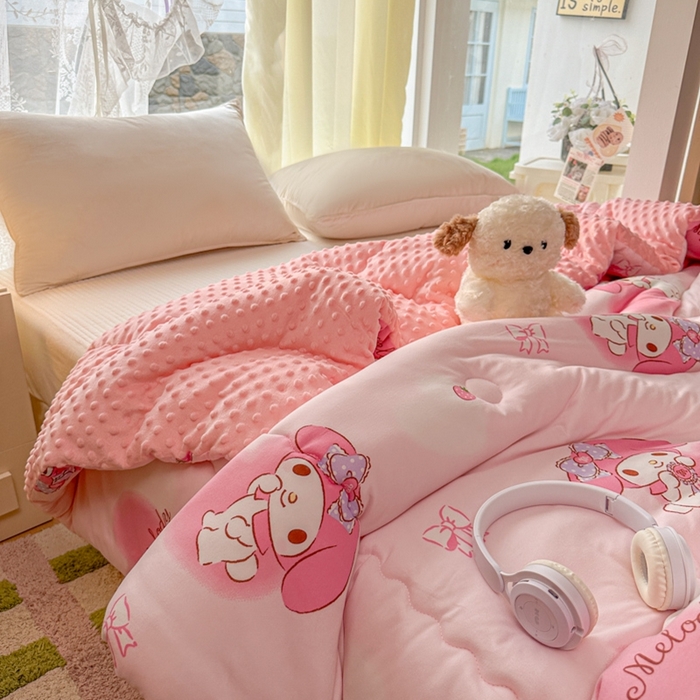 91家纺网 家纺一手货源 找家纺 （总）希诺家居 2025新款正版授权三丽鸥秋冬针织棉豆豆被儿童被被子被芯