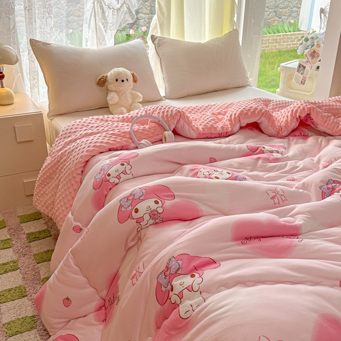 91家纺网 家纺一手货源 找家纺 （总）希诺家居 2025新款正版授权三丽鸥秋冬针织棉豆豆被儿童被被子被芯