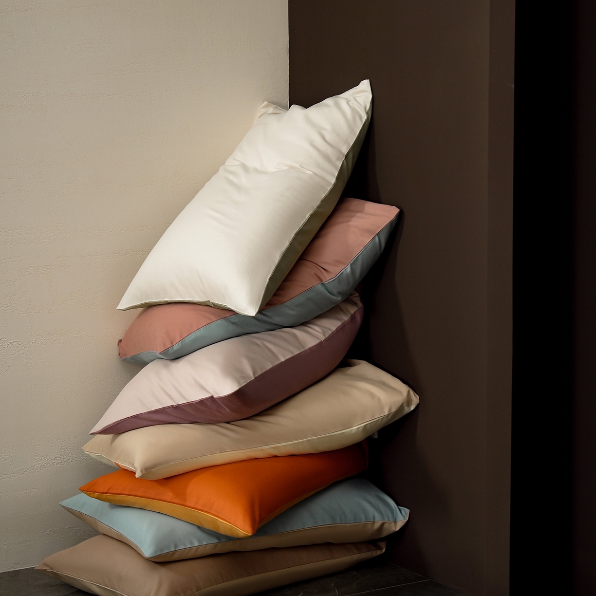 91家纺网 家纺一手货源 找家纺 禾时 2025新款A类全棉贡缎磨毛纯色四件套（礼盒包装）-风格1 ---组合---