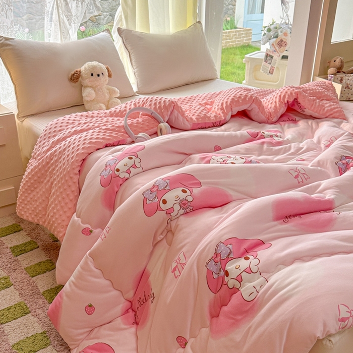 91家纺网 家纺一手货源 找家纺 （总）希诺家居 2025新款正版授权三丽鸥秋冬针织棉豆豆被儿童被被子被芯