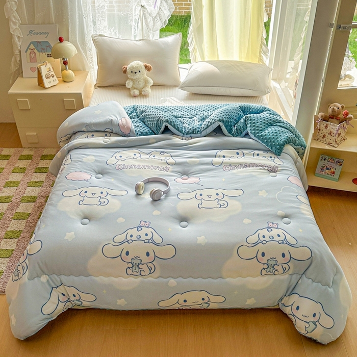 希诺家居 2025新款正版授权三丽鸥秋冬针织棉豆豆被儿童被被子被芯 云朵大耳狗