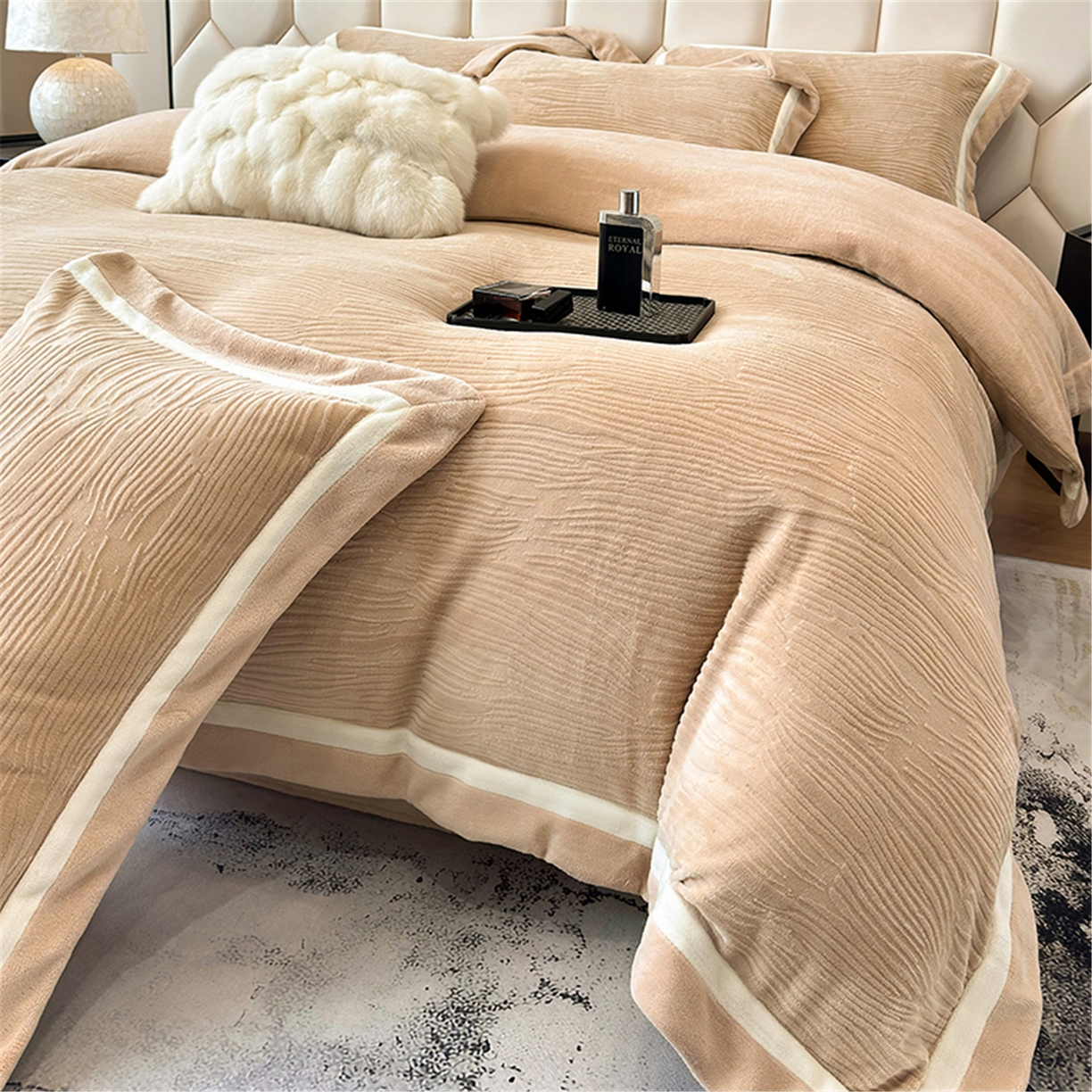 91家纺网 家纺一手货源 找家纺 （总）家居1号 2025新款四季款活性数码印花 纯棉亚麻四件套