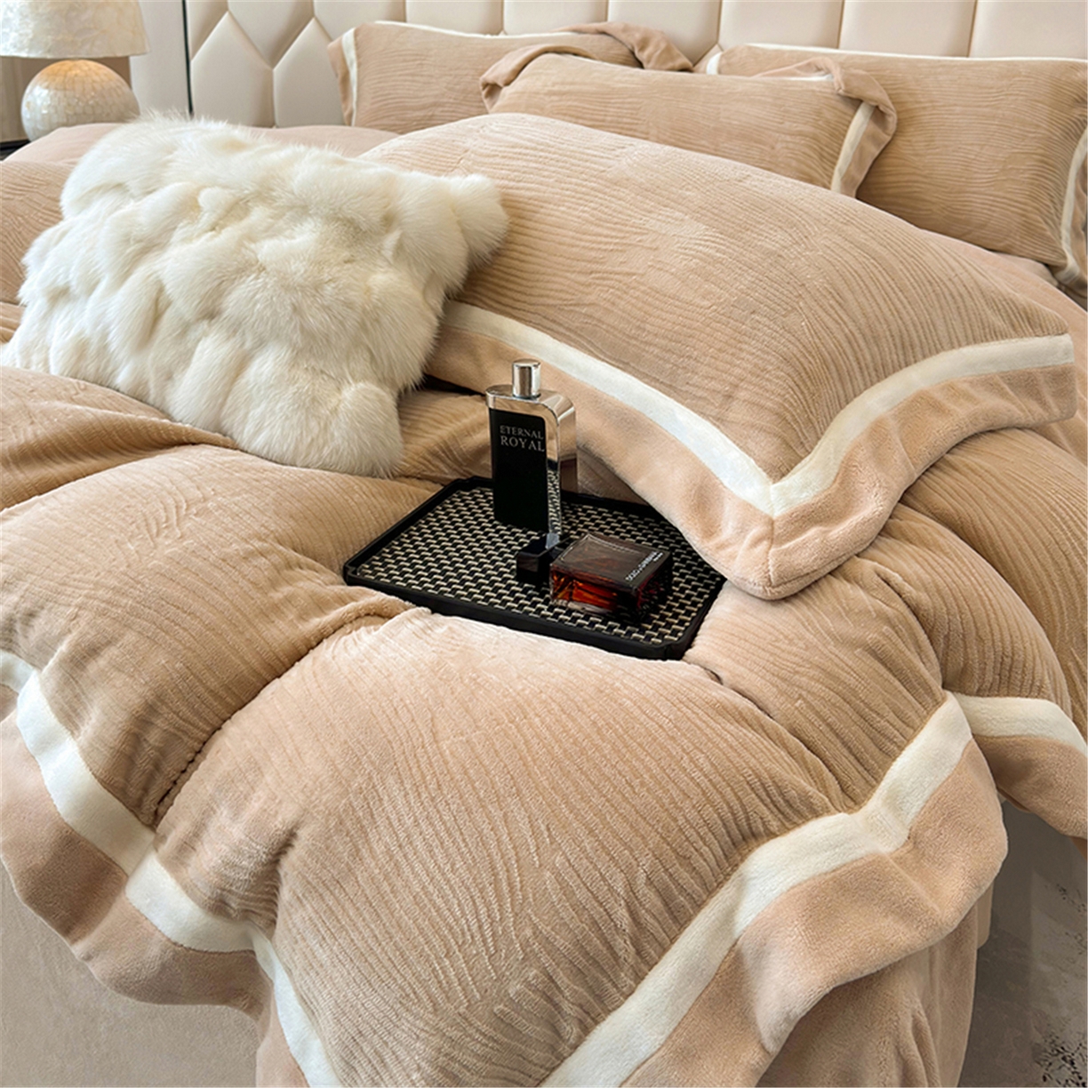 91家纺网 家纺一手货源 找家纺 （总）家居1号家纺 2025新款230克全消光瑞丽牛奶绒烂花四件套（控价标准258加大278 会员优惠10元）