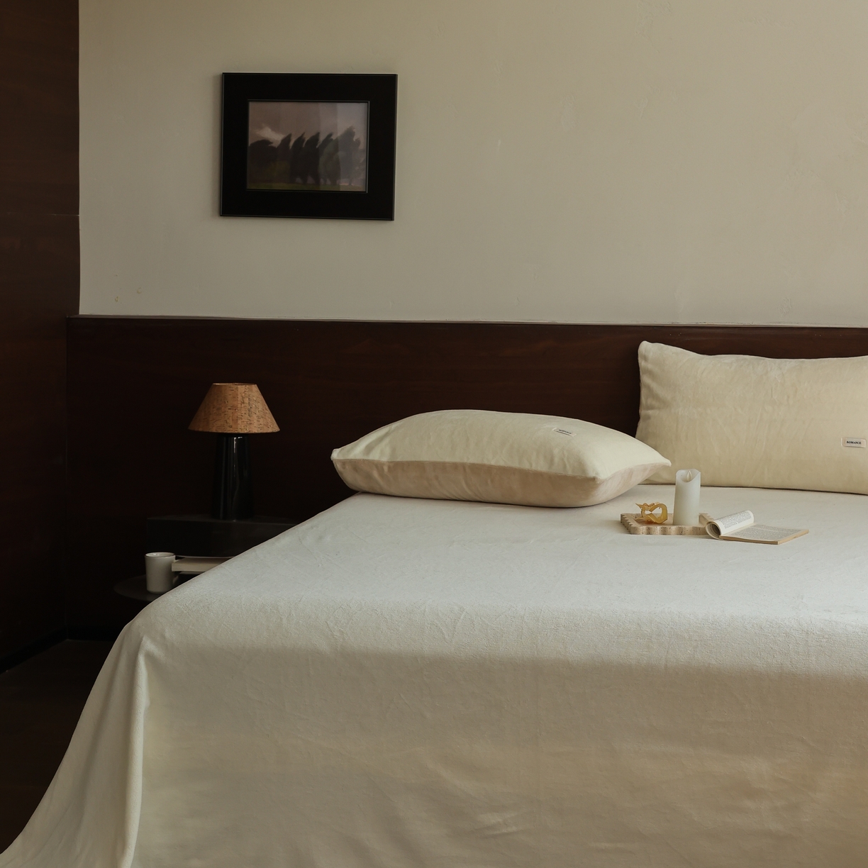 91家纺网 家纺一手货源 找家纺 （总）时光里 2025新款230克纯色简约双拼牛奶绒四件套单品床单