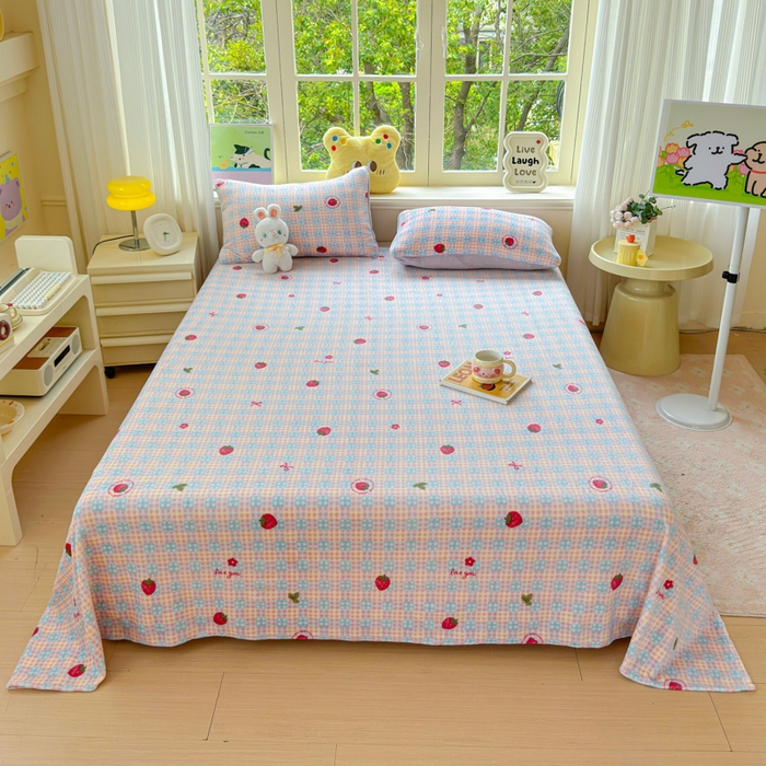 91家纺网 家纺一手货源 找家纺 澜妃 2025新款高克重软软糯糯牛奶绒单床单CD系列（小红书推荐） CD-草莓软心