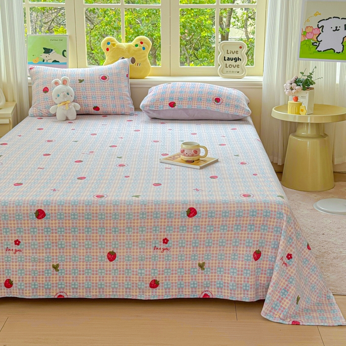 91家纺网 家纺一手货源 找家纺 澜妃 2025新款高克重软软糯糯牛奶绒单床单CD系列（小红书推荐） CD-草莓软心