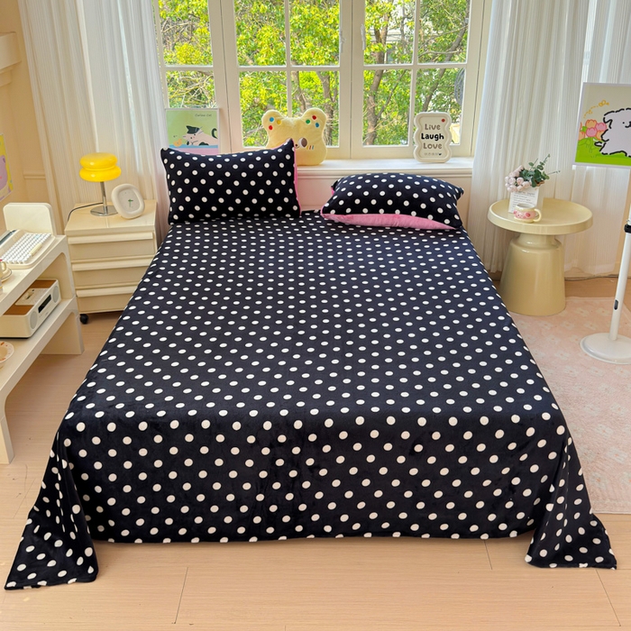 91家纺网 家纺一手货源 找家纺 澜妃 2025新款高克重软软糯糯牛奶绒单床单CD系列（小红书推荐） CD-黑珍珠