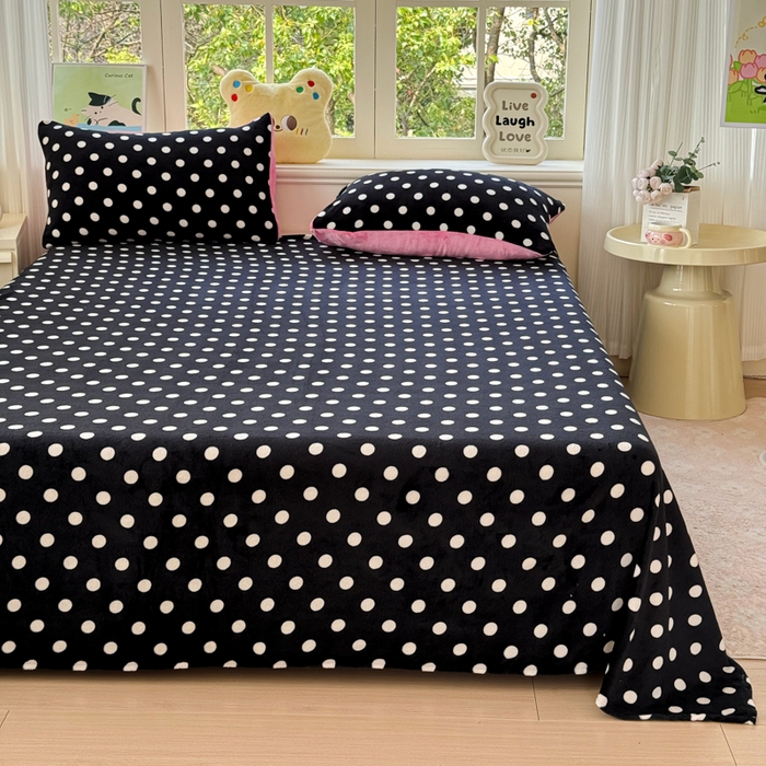 91家纺网 家纺一手货源 找家纺 澜妃 2025新款高克重软软糯糯牛奶绒单床单CD系列（小红书推荐） CD-黑珍珠