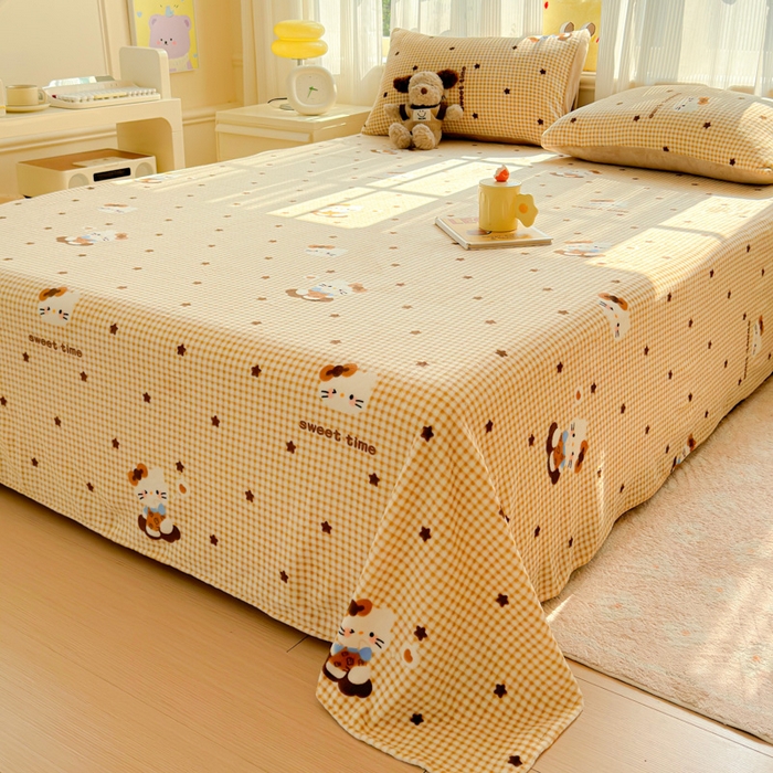 91家纺网 家纺一手货源 找家纺 澜妃 2025新款高克重软软糯糯牛奶绒单床单CD系列（小红书推荐） CD-可可猫星