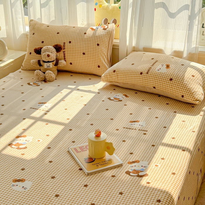 91家纺网 家纺一手货源 找家纺 澜妃 2025新款高克重软软糯糯牛奶绒单床单CD系列（小红书推荐） CD-可可猫星