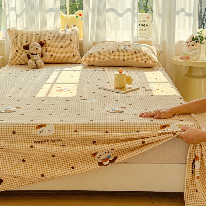 91家纺网 家纺一手货源 找家纺 澜妃 2025新款高克重软软糯糯牛奶绒单床单CD系列（小红书推荐） CD-可可猫星