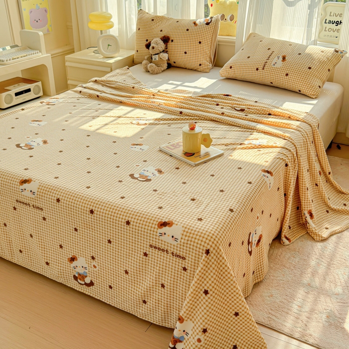 91家纺网 家纺一手货源 找家纺 澜妃 2025新款高克重软软糯糯牛奶绒单床单CD系列（小红书推荐） CD-可可猫星