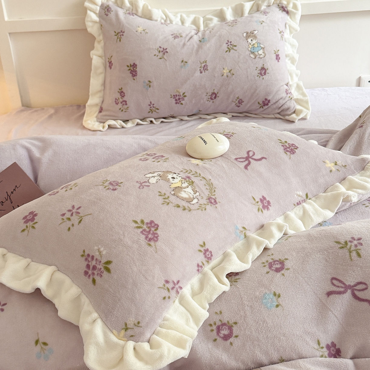 91家纺网 家纺一手货源 找家纺 潘朵拉家纺 2025新款法式牛奶绒双层花边四件套 梦露