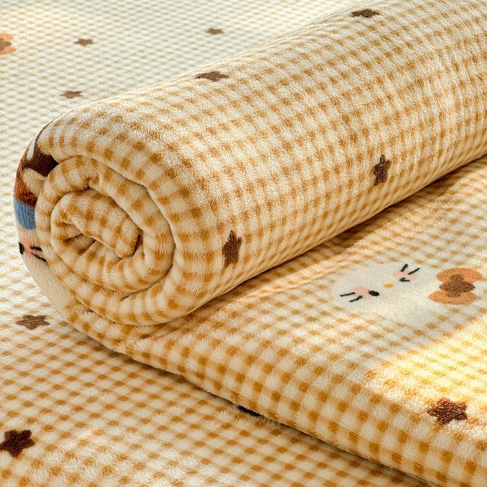 91家纺网 家纺一手货源 找家纺 澜妃 2025新款高克重软软糯糯牛奶绒单床单CD系列（小红书推荐） CD-可可猫星