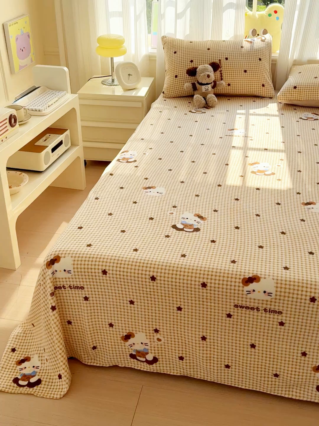 91家纺网 家纺一手货源 找家纺 澜妃 2025新款高克重软软糯糯牛奶绒单床单CD系列（小红书推荐） CD-可可猫星