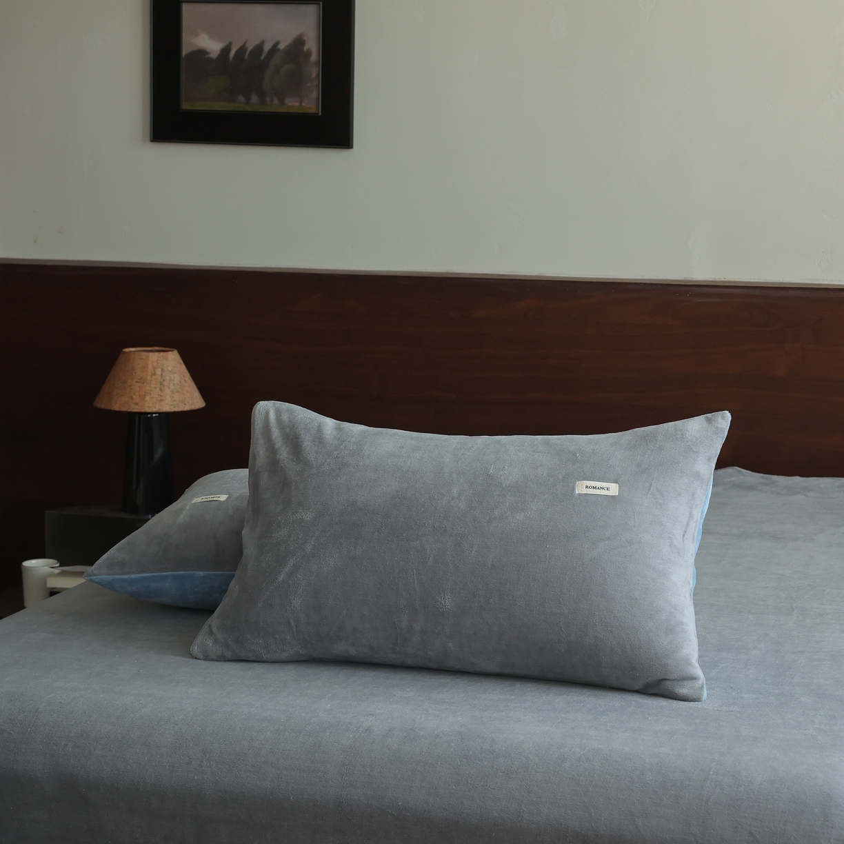 91家纺网 家纺一手货源 找家纺 （总）时光里 2025新款230克纯色简约双拼牛奶绒四件套单品枕套