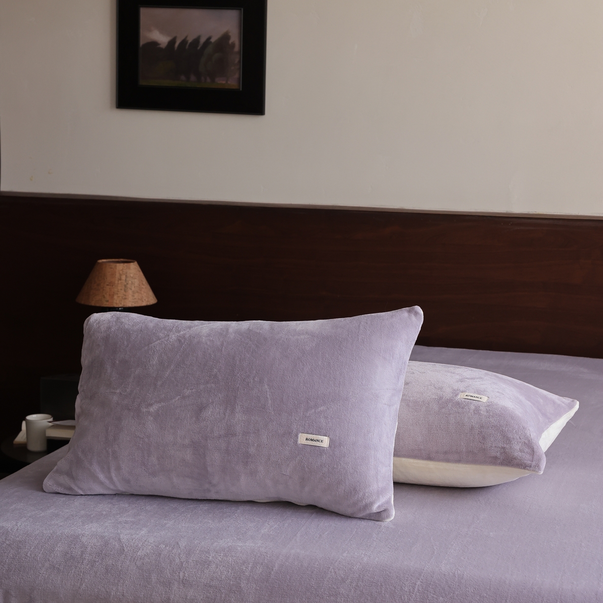 91家纺网 家纺一手货源 找家纺 （总）时光里 2025新款230克纯色简约双拼牛奶绒四件套单品枕套