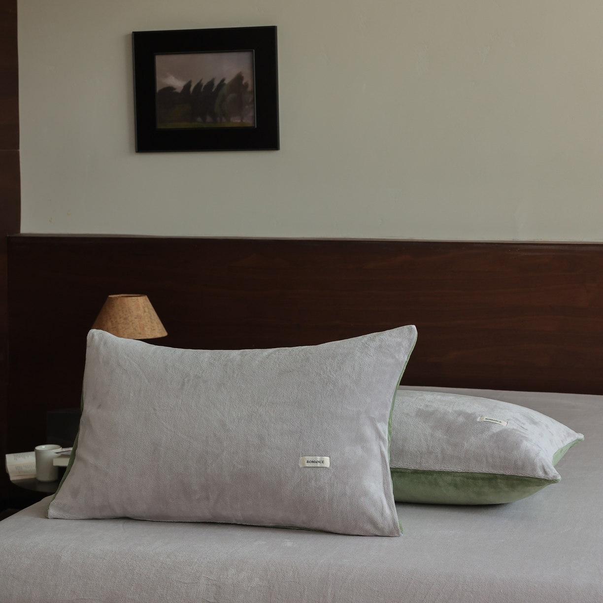 91家纺网 家纺一手货源 找家纺 （总）时光里 2025新款230克纯色简约双拼牛奶绒四件套单品枕套