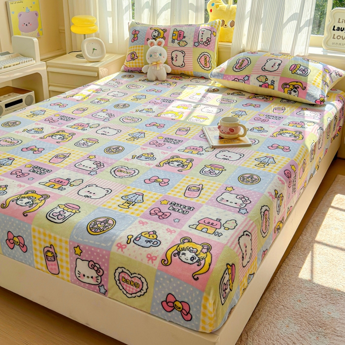 91家纺网 家纺一手货源 找家纺 澜妃 2025新款高克重软软糯糯牛奶绒单床笠CL系列（小红书推荐） CL-少女心