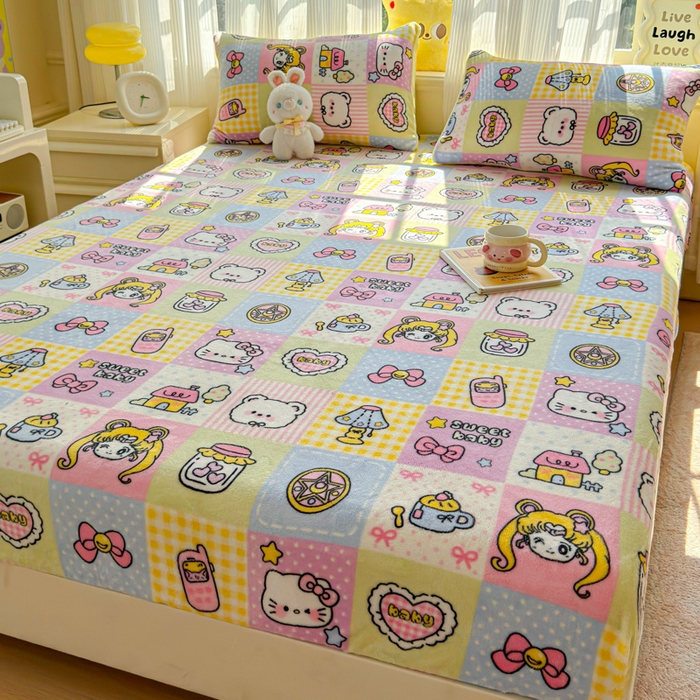 91家纺网 家纺一手货源 找家纺 澜妃 2025新款高克重软软糯糯牛奶绒单床笠CL系列（小红书推荐） CL-少女心