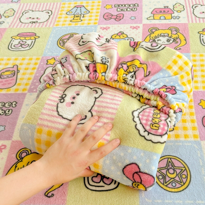 91家纺网 家纺一手货源 找家纺 澜妃 2025新款高克重软软糯糯牛奶绒单床笠CL系列（小红书推荐） CL-少女心