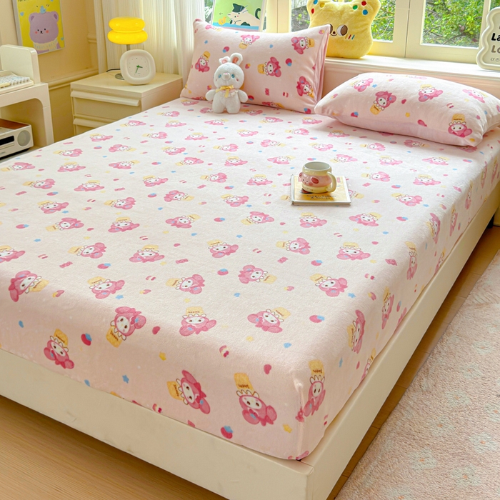 91家纺网 家纺一手货源 找家纺 澜妃 2025新款高克重软软糯糯牛奶绒单床笠CL系列（小红书推荐） CL-小美甜品屋