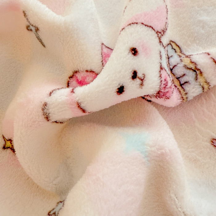 91家纺网 家纺一手货源 找家纺 芯贝儿 2025款加厚小清新花边牛奶绒卡通四件套 星星宠物