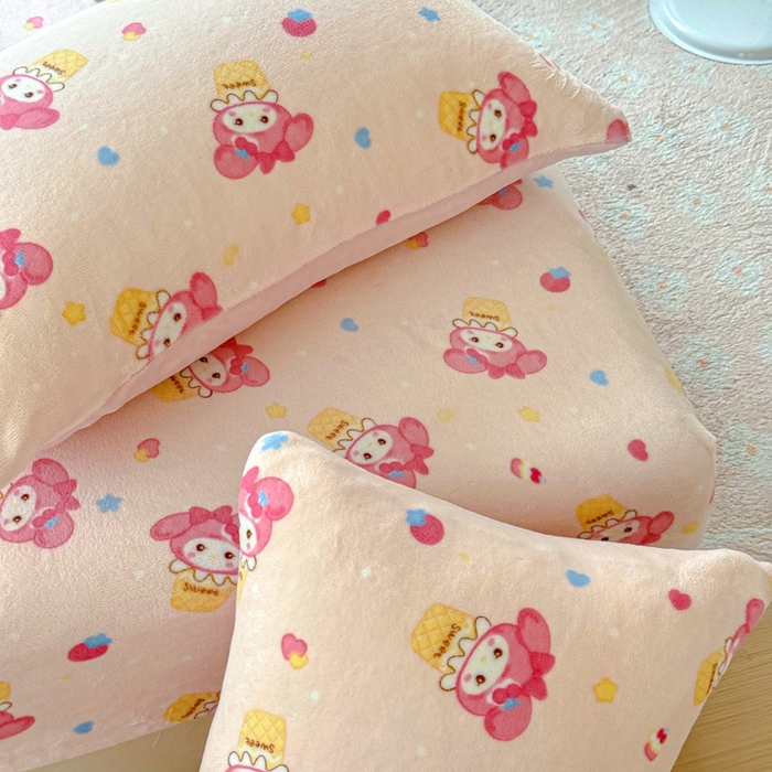 91家纺网 家纺一手货源 找家纺 澜妃 2025新款高克重软软糯糯牛奶绒单床笠CL系列（小红书推荐） CL-小美甜品屋