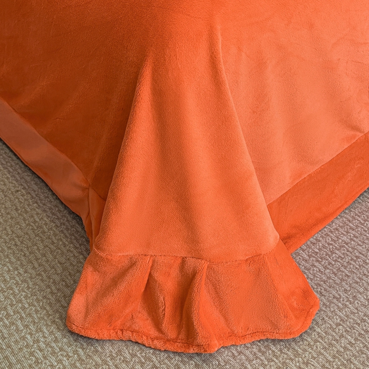 91家纺网 家纺一手货源 找家纺 露梦家纺 2025新款A类牛奶绒工艺款刺绣四件套-艾伦系列（提供买家秀） 艾伦-玛仕橙