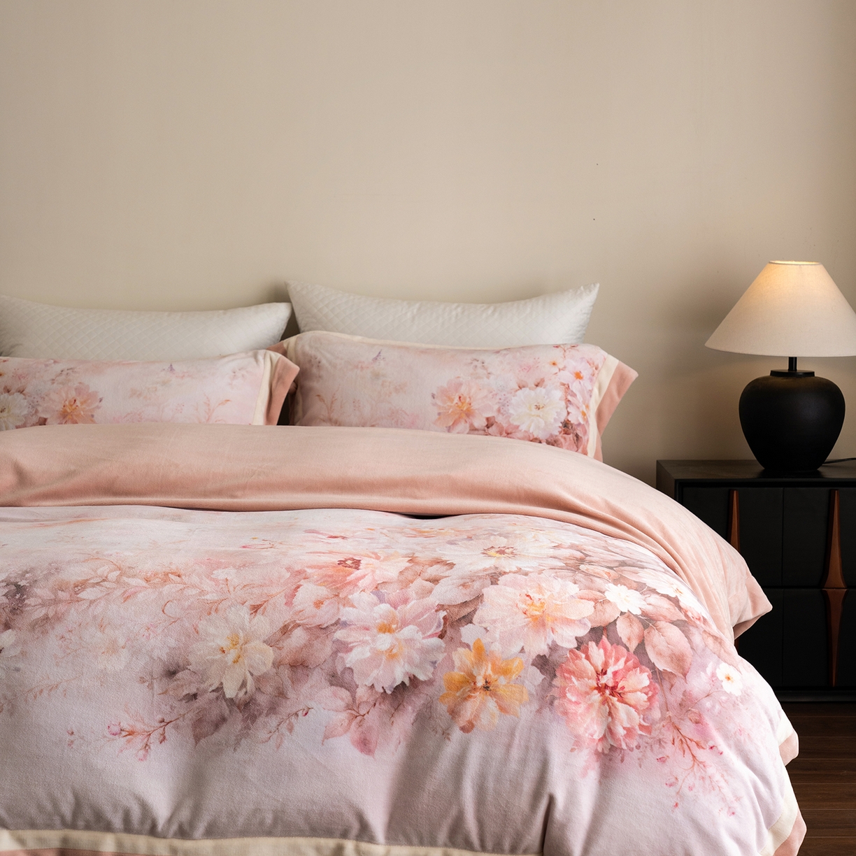 91家纺网 家纺一手货源 找家纺 （总）佳汐蓝家纺 2025新款全消光牛奶绒数码印花四件套-沁园春系列