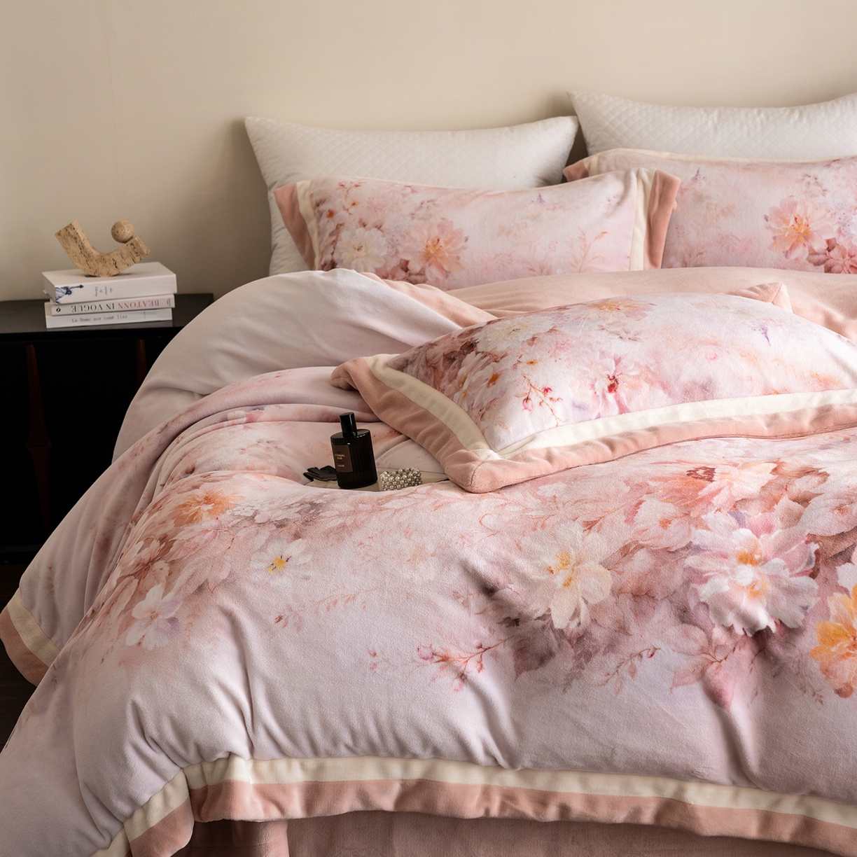 91家纺网 家纺一手货源 找家纺 （总）佳汐蓝家纺 2025新款全消光牛奶绒数码印花四件套-沁园春系列