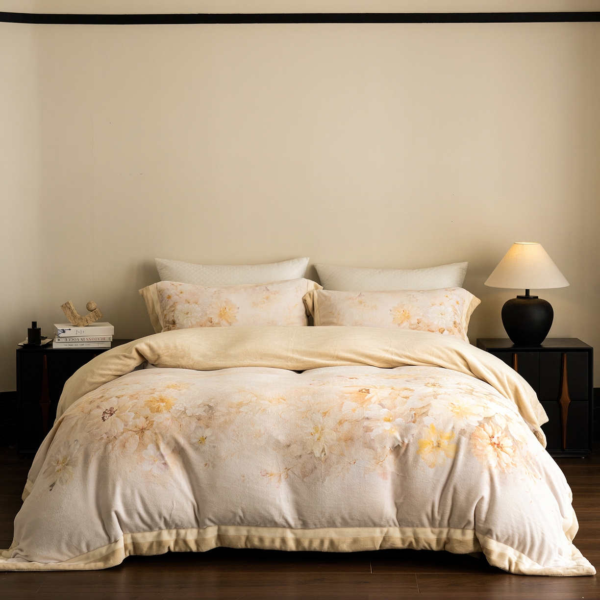 91家纺网 家纺一手货源 找家纺 （总）佳汐蓝家纺 2025新款全消光牛奶绒数码印花四件套-沁园春系列