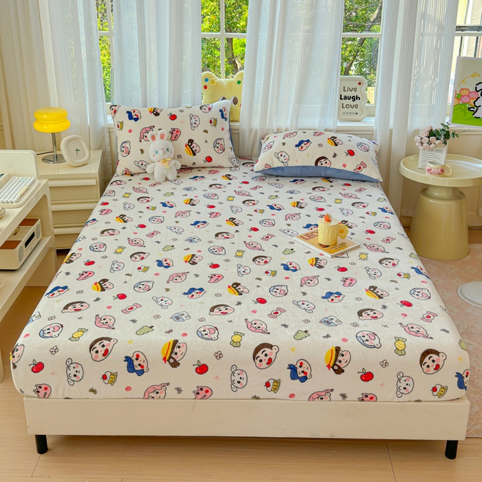 91家纺网 家纺一手货源 找家纺 澜妃 2025新款高克重软软糯糯牛奶绒单床笠CL系列（小红书推荐） CL-小小新