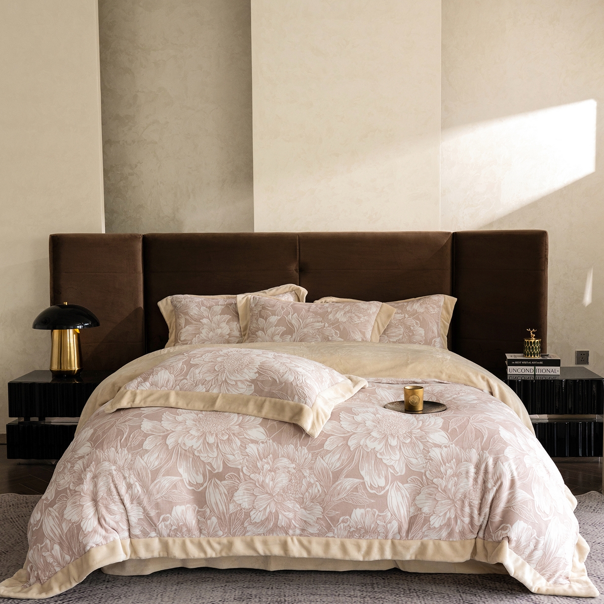 （总）佳汐蓝家纺 2025新款雕花绒四件套毯子-芳华系列