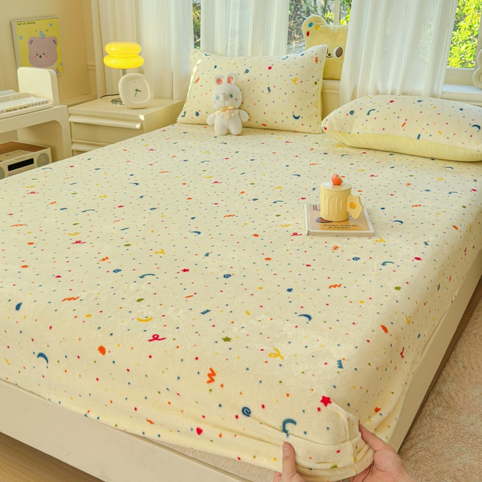 91家纺网 家纺一手货源 找家纺 澜妃 2025新款高克重软软糯糯牛奶绒单床笠CL系列（小红书推荐） CL-芝士酪