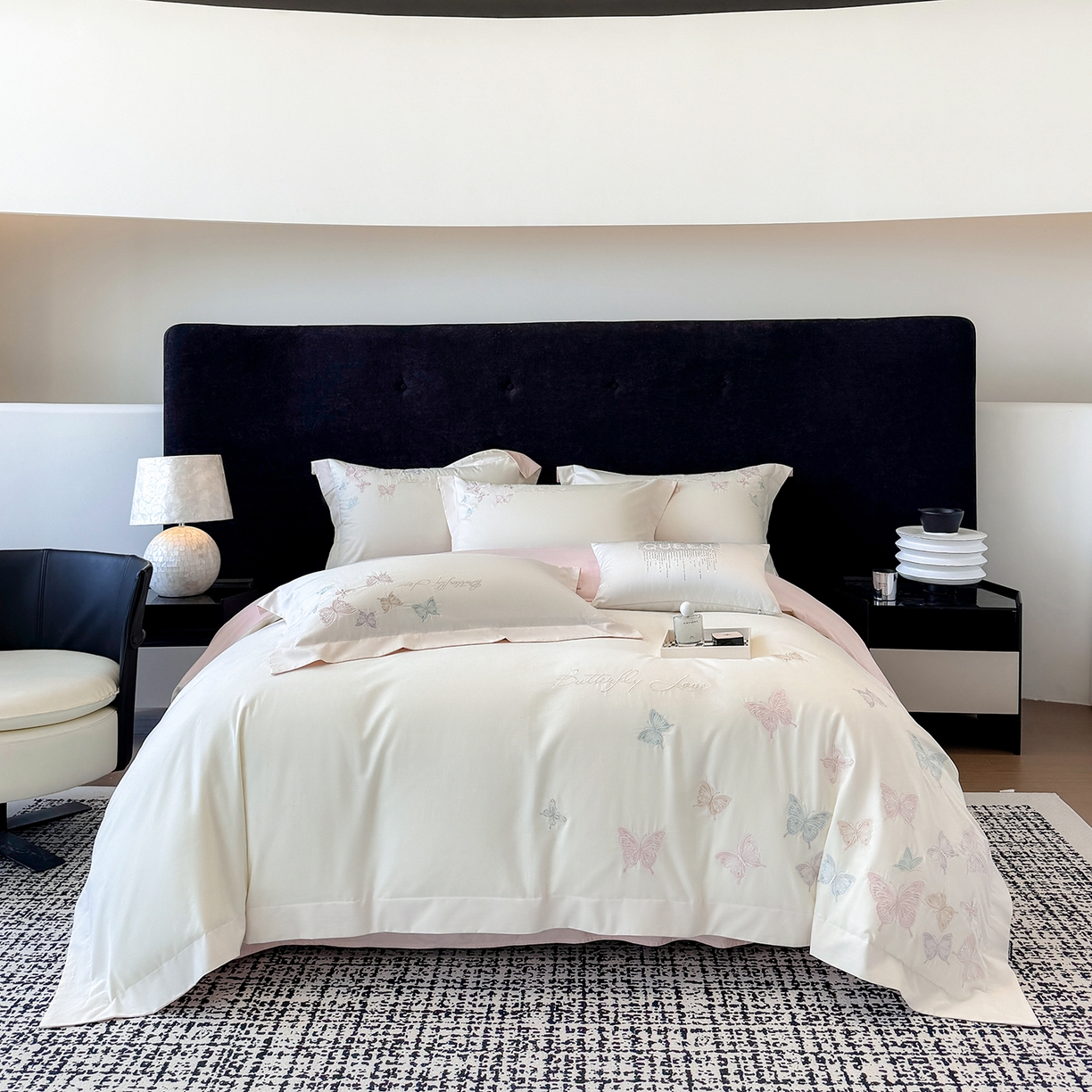 91家纺网 家纺一手货源 找家纺 （总）家居1号 2025新款四季款活性数码印花 纯棉亚麻四件套