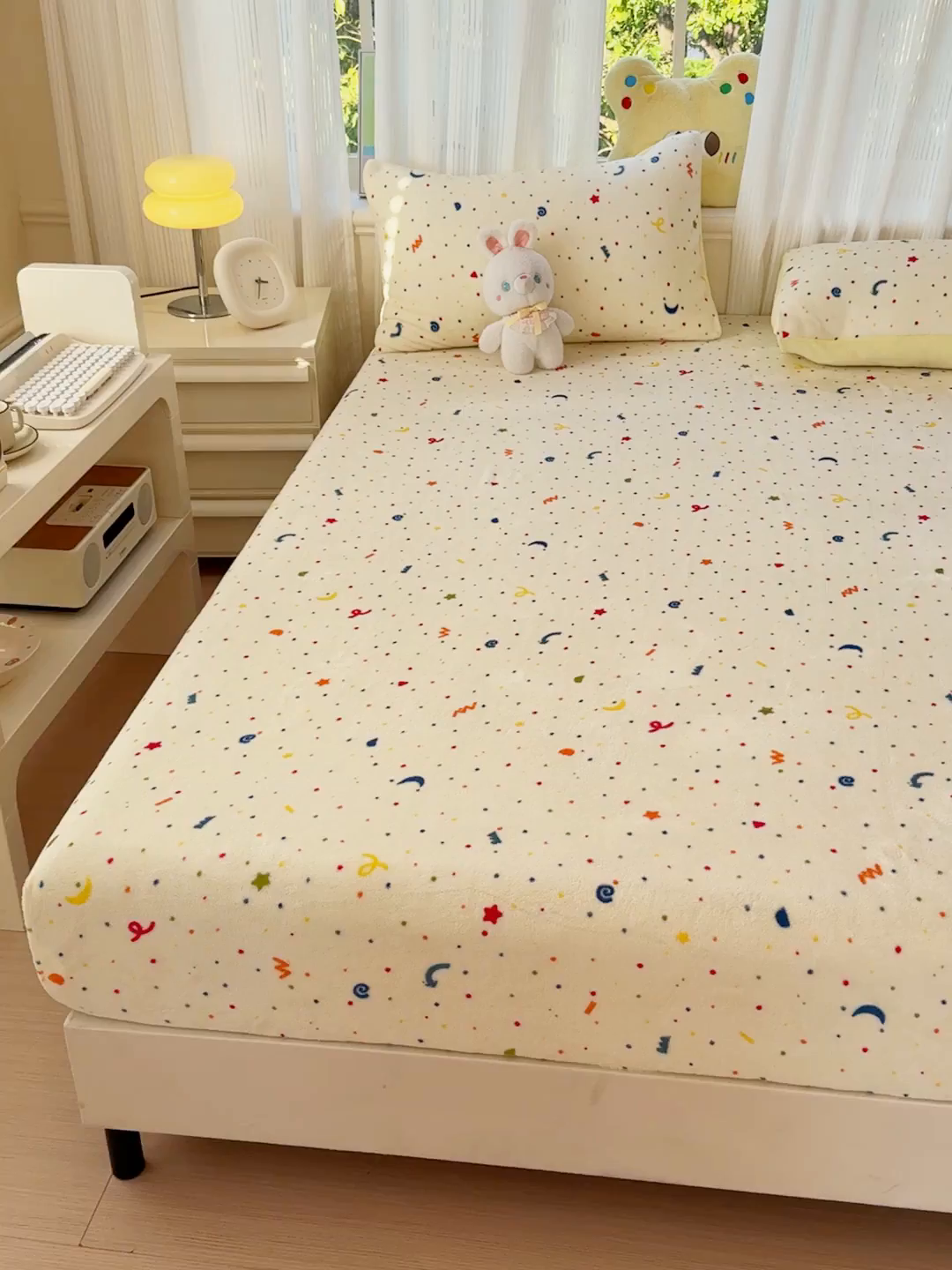 91家纺网 家纺一手货源 找家纺 澜妃 2025新款高克重软软糯糯牛奶绒单床笠CL系列（小红书推荐） CL-芝士酪